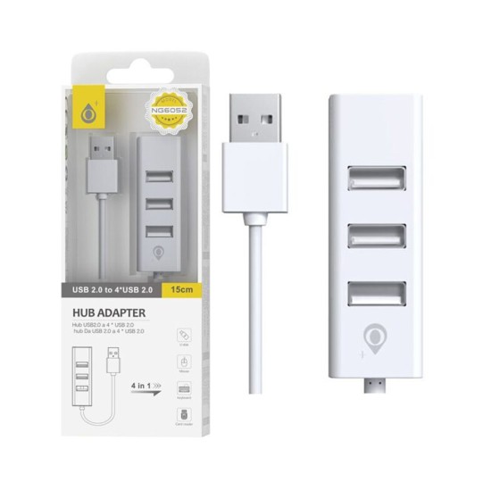 OnePlus 4 in 1 USB 2.0 Hub Adapter NG6052 USB to USB Support OTG 0.15m White